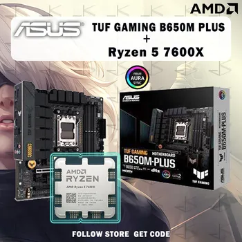 Új AMD Ryzen 5 7600X R5 7600X CPU+ASUS TUF JÁTÉK B650M PLUS alaplap M-ATX AMD B650 DDR5 memória slot AM5 alaplap